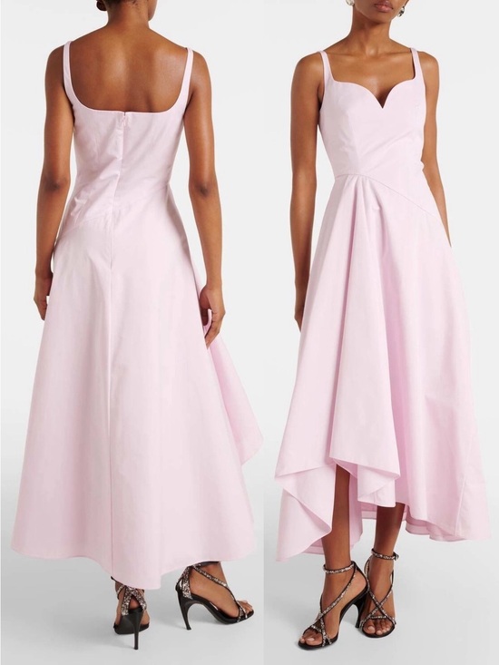 Alexander McQueen Dresses & Skirts - Alexander McQueen Asymmetric Cotton Poplin Midi Dress Ice Pink IT 40 US 4 NWT